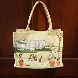 Embroidered yellow bag